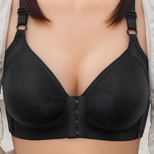 Front Clasp Full Cup No Steel Ring Lace Bralettes Large Size Bras