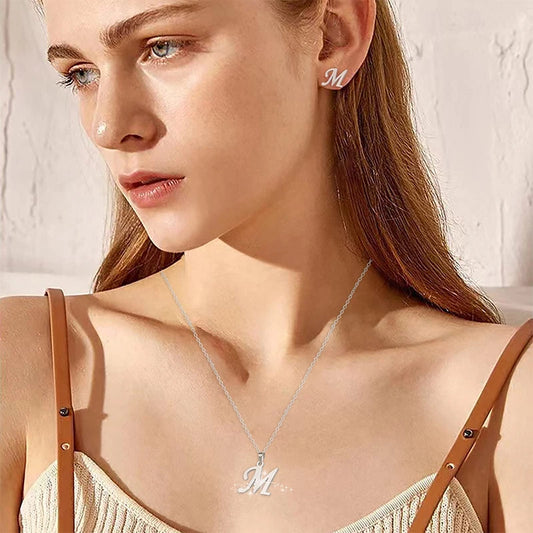 Letter Stainless Steel Letter Glossy Choker Necklaces