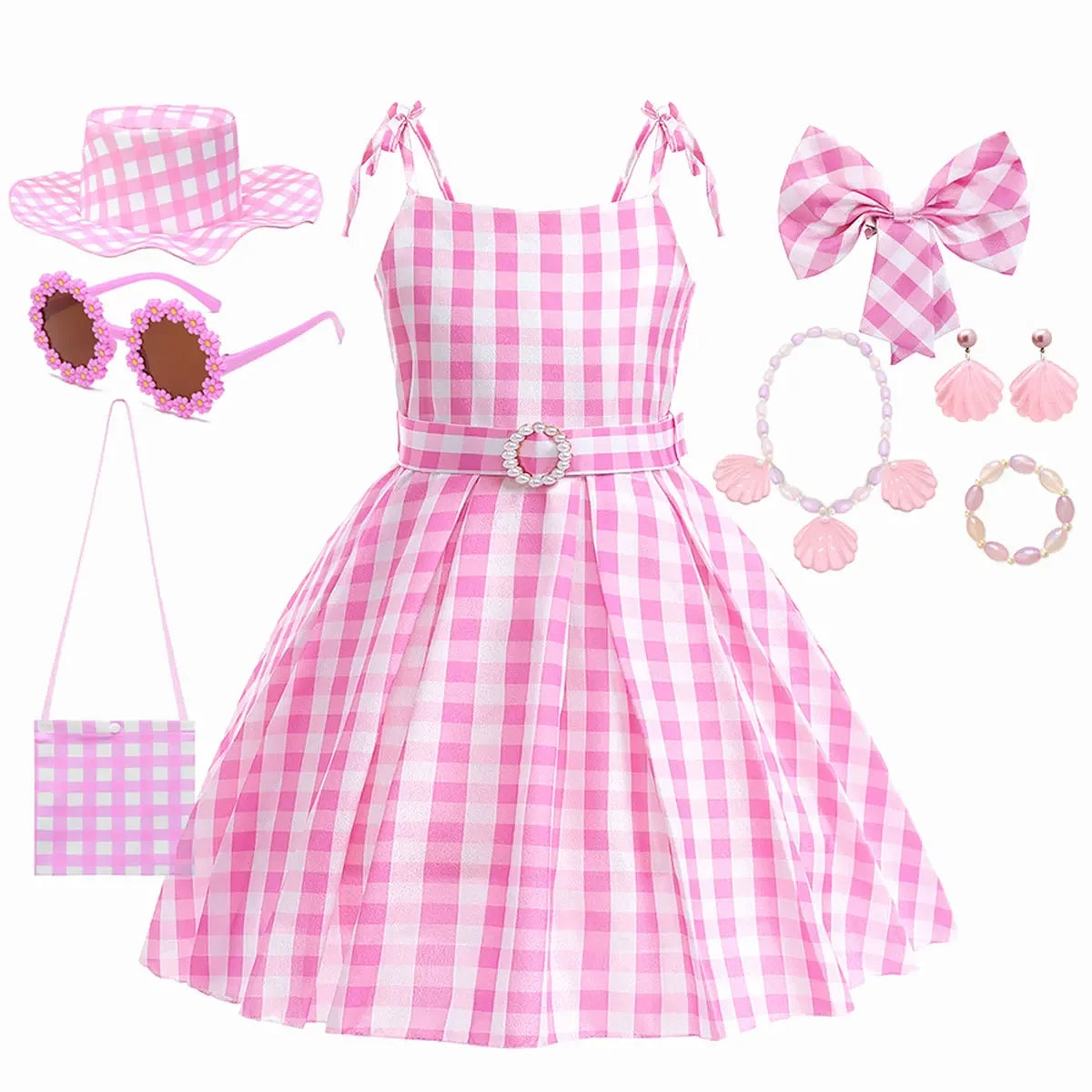 Halloween Hot Movie Barbei Baby Girl Pink Cowboy Dress