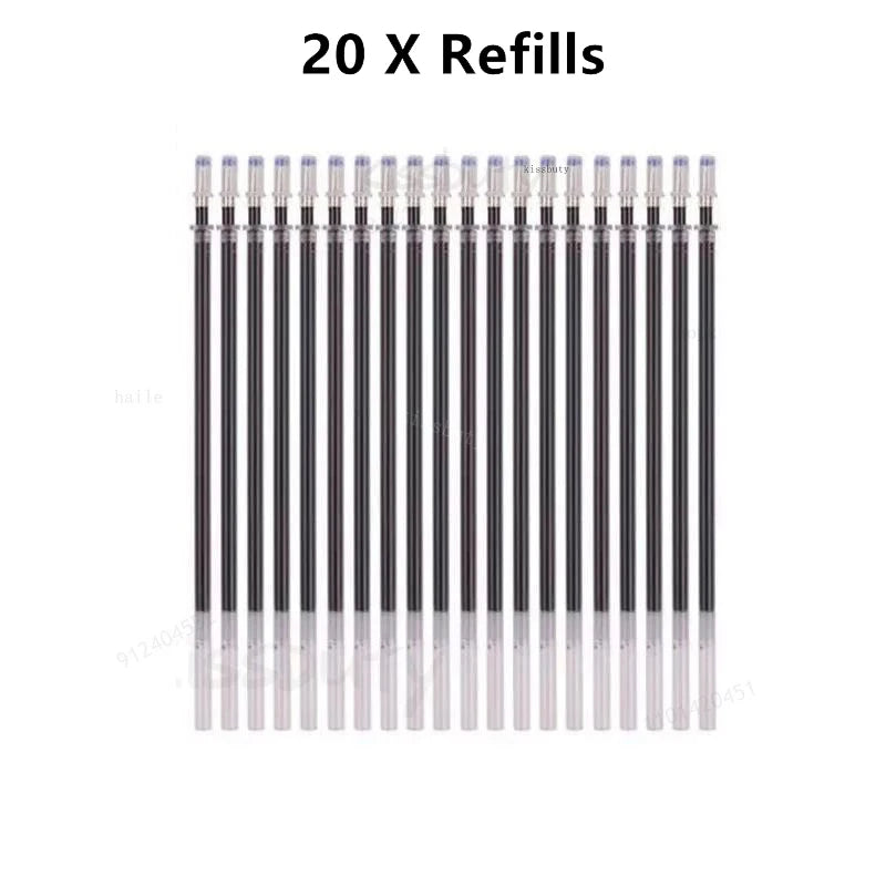 10/12/20/22Pcs Gel Pen Black/Blue ink 0.38/0.5/0.7mm Refills Rods ballpoint pens