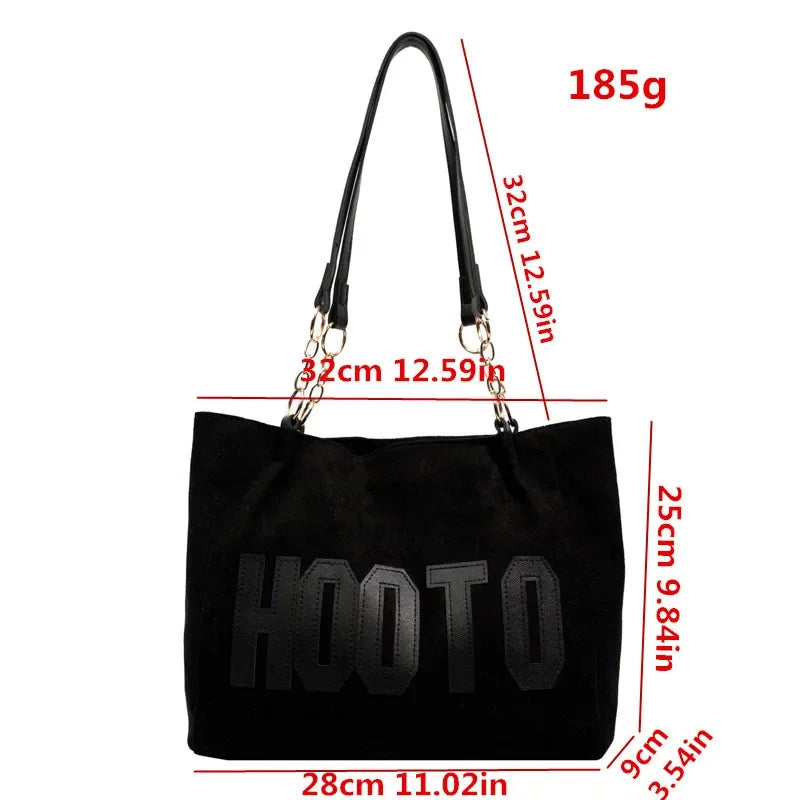 Letters Tote Canvas Campus Handbag Bolsa