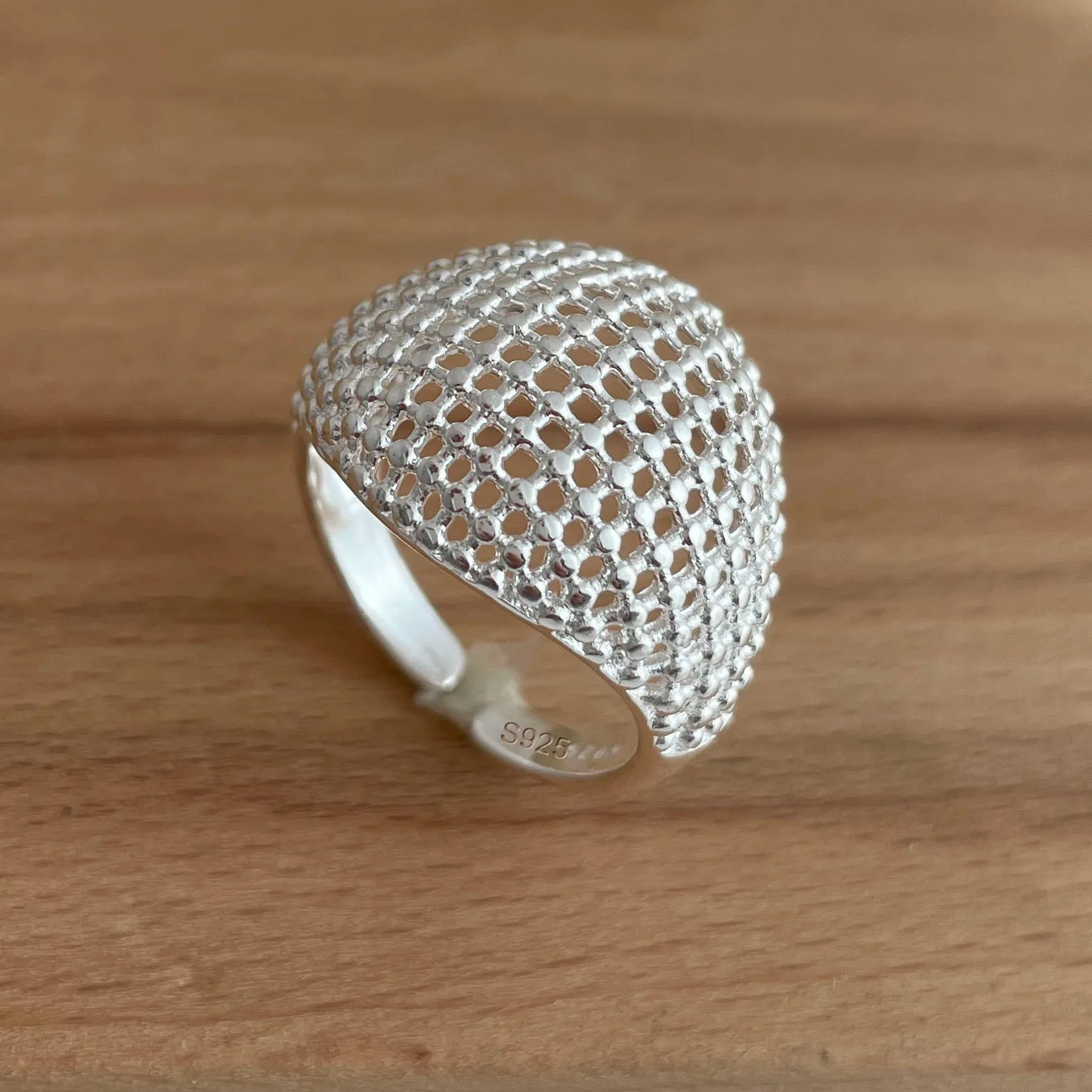 خاتم حفلة بسيط من الفضة الإسترلينية 925 مصنوع يدويًا