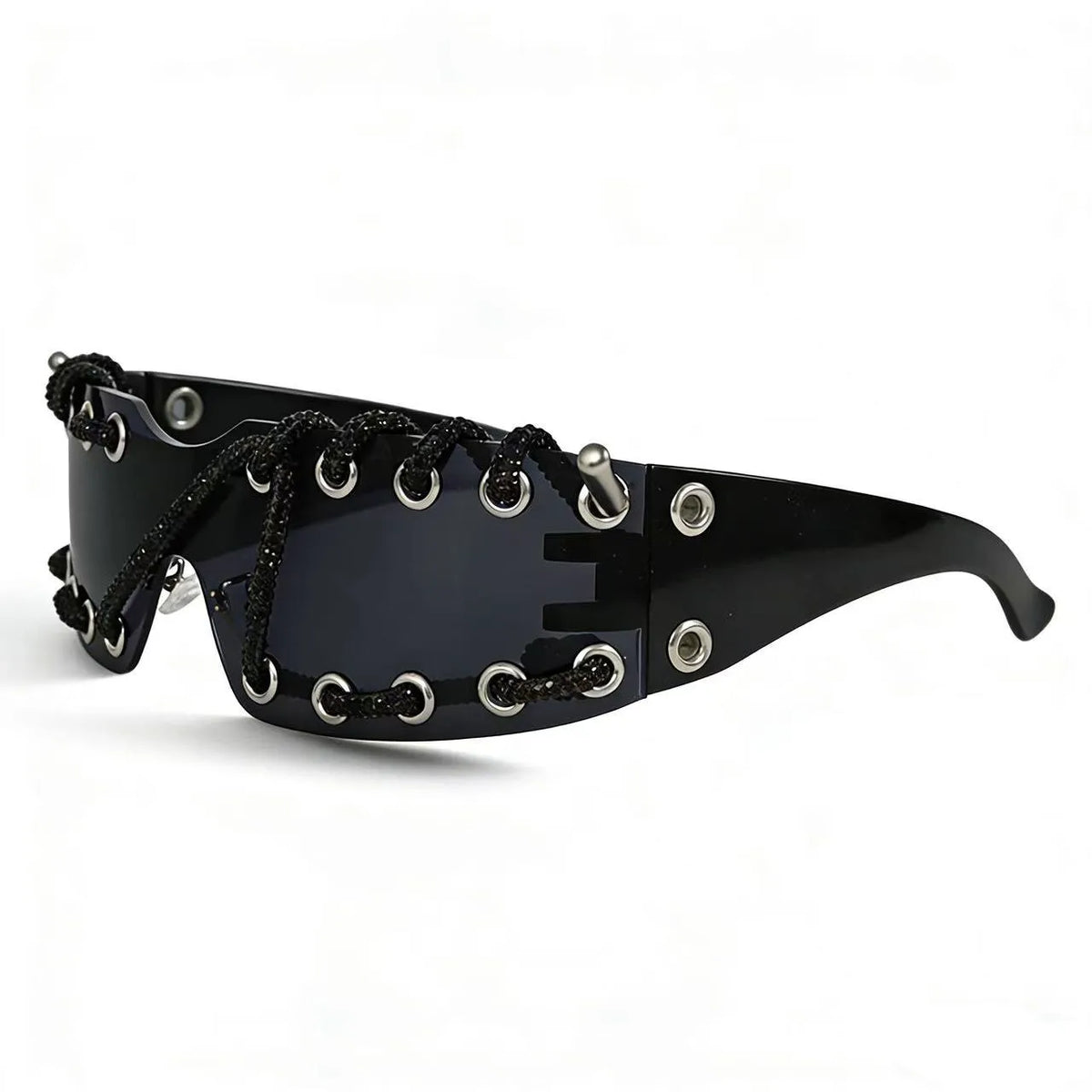 Punk Y2k Frameless Crystal Chain One-piece Bling Sunglasses