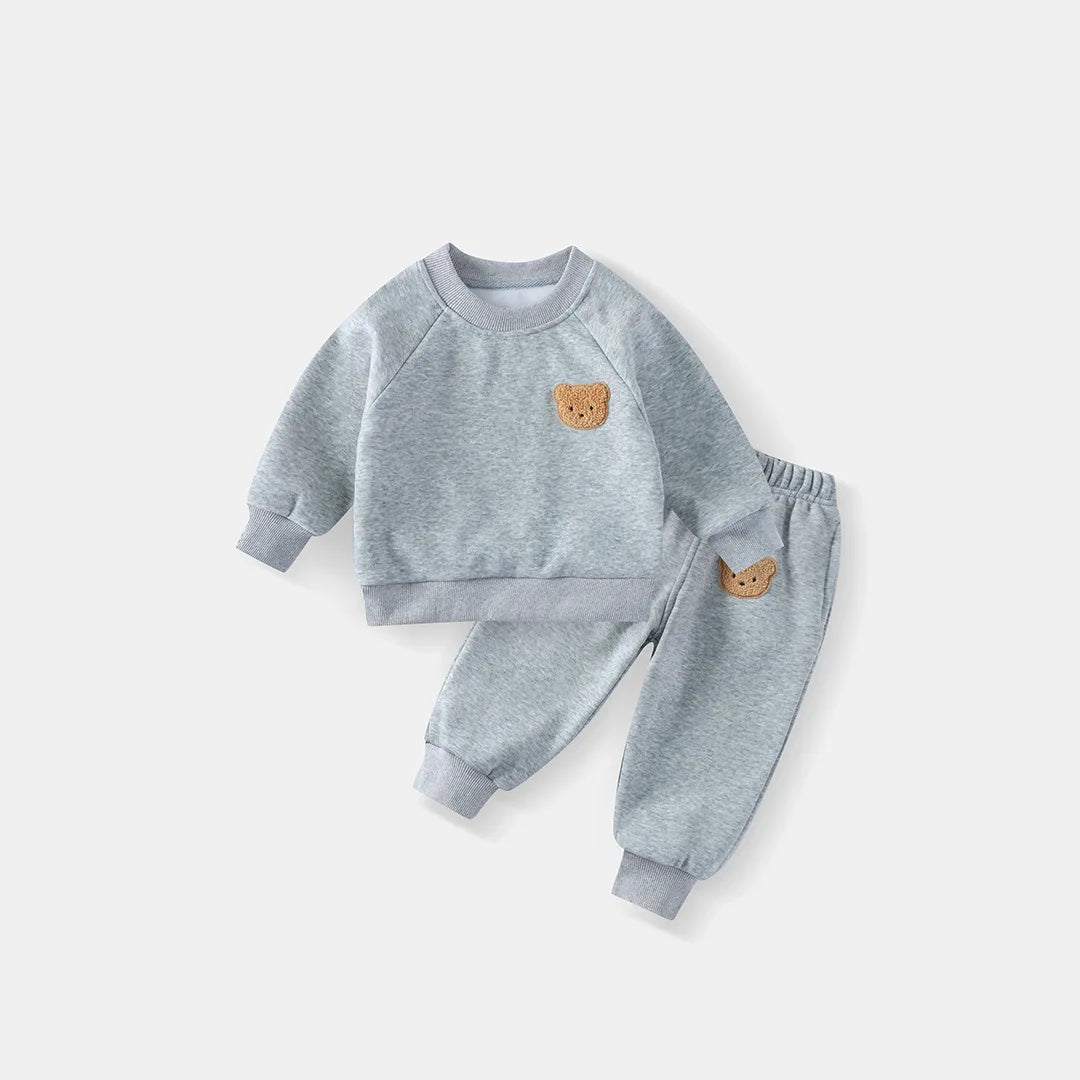 Spring Round Neck Long Sleeve Sweater Hoodie Set