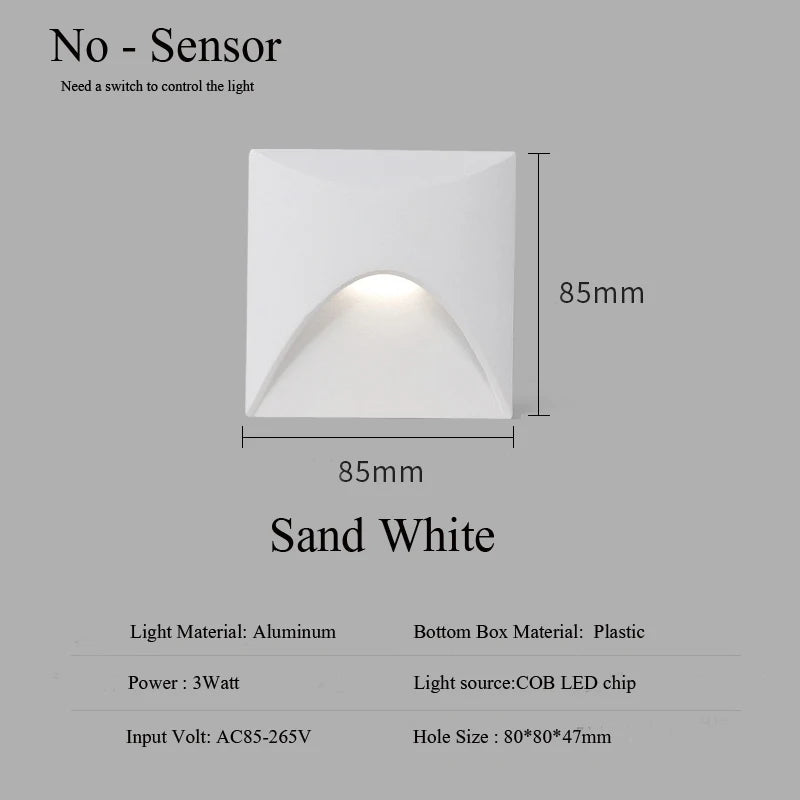 Outdoor Lighting Recessed Wall Lamp Waterproof