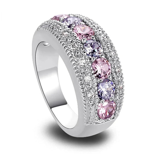 Luxury Pink/Purple Cubic Zircon Ring