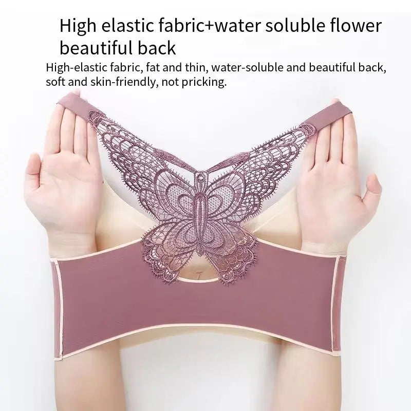 Sexy Butterfly Beautiful Back Seamless Large Size Bra
