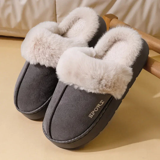 Fluffy Thick Sole Non Slip Faux Fur Slippers