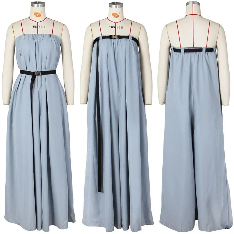 Sexy Loose Wide Leg Outfit Strapless Romper Jumpsuit