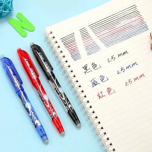 Pilot Erasable Gel Pen Magic Blue Black Red Ink 0.5mm Erasable Refill