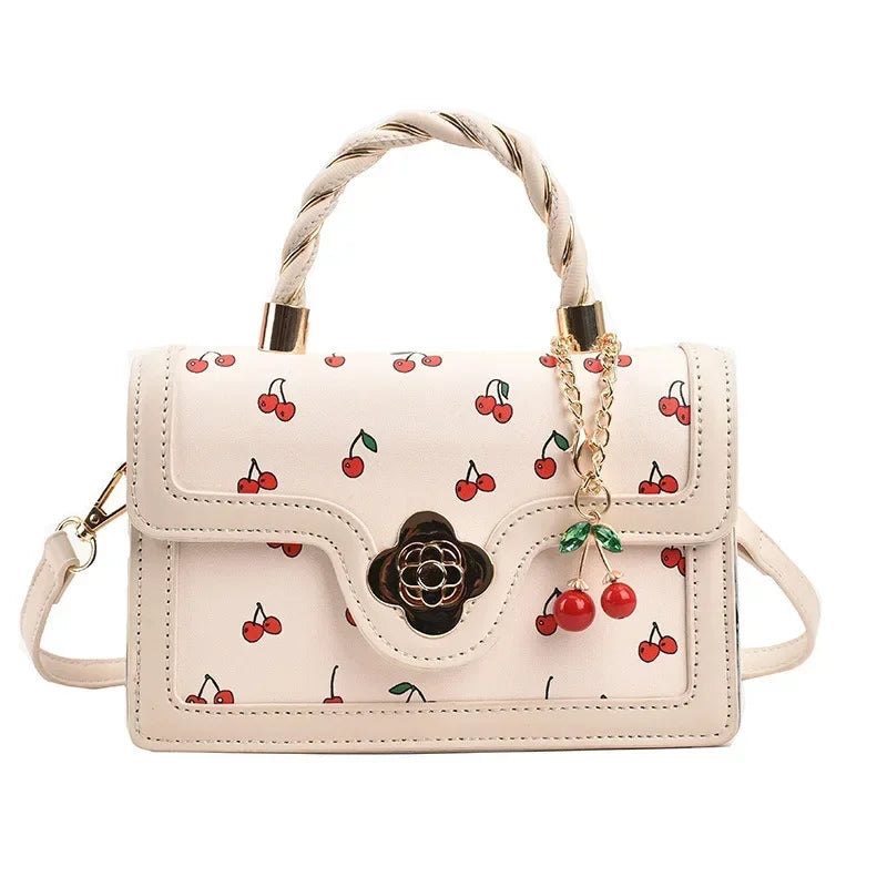 Sweet Cherry Square Chains Crossbody Bags