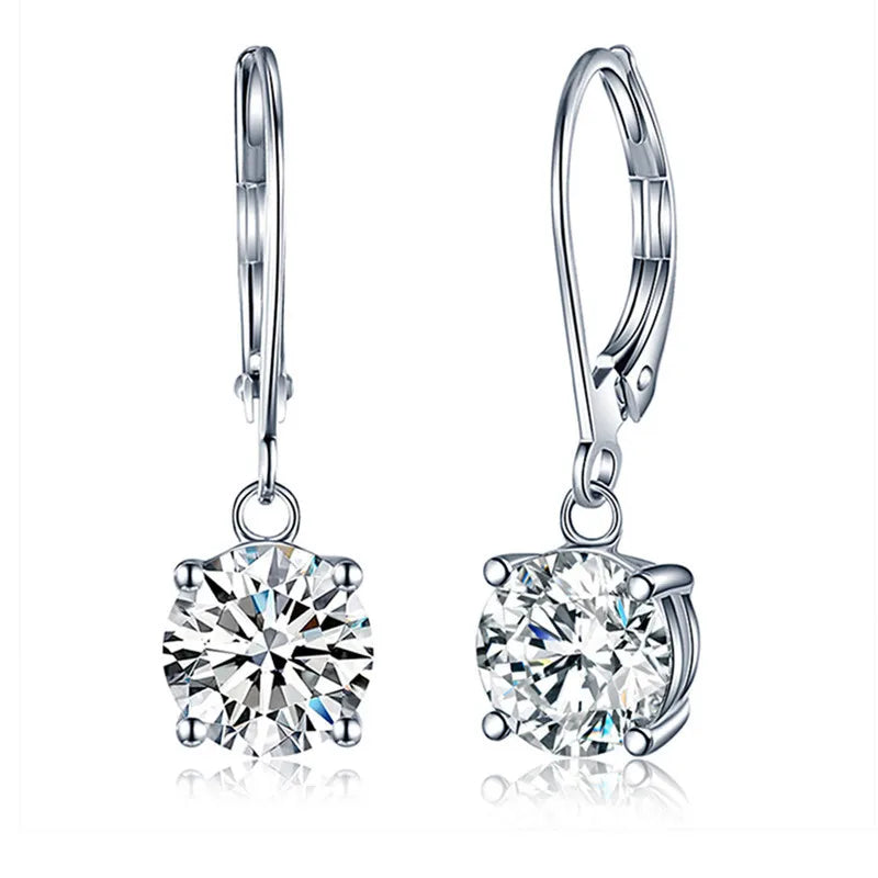 925 Sterling Silver Round Cubic Zirconia Earring