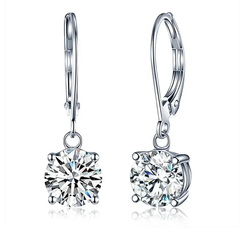 925 Sterling Silver Round Cubic Zirconia Earring