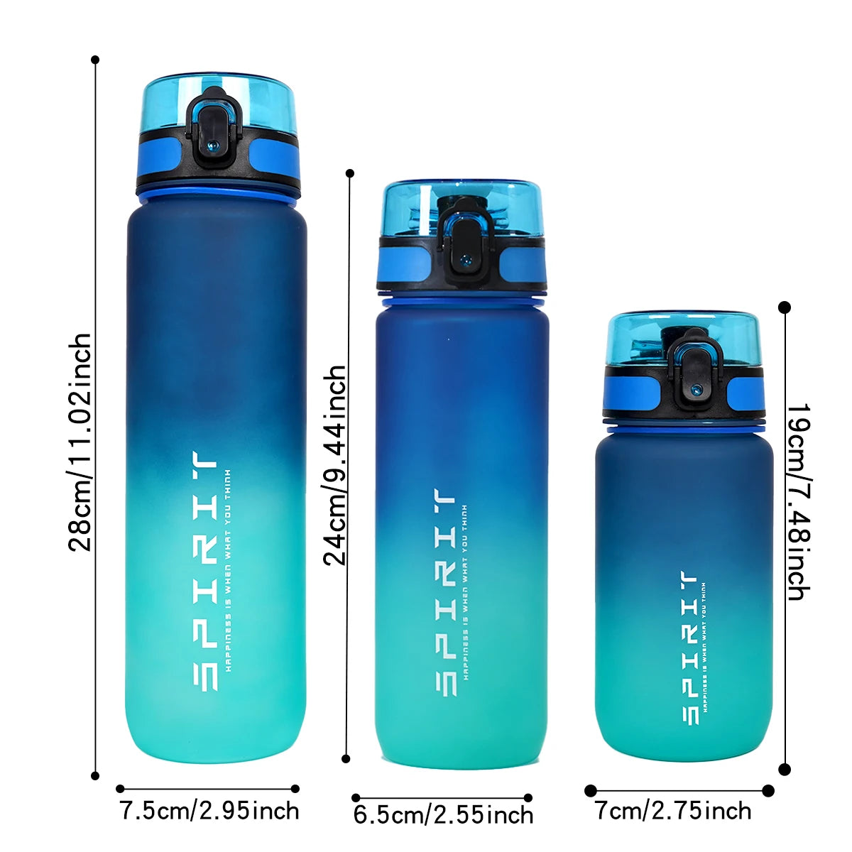 Gradient Water Bottle - 1000ml/600ml/750ml