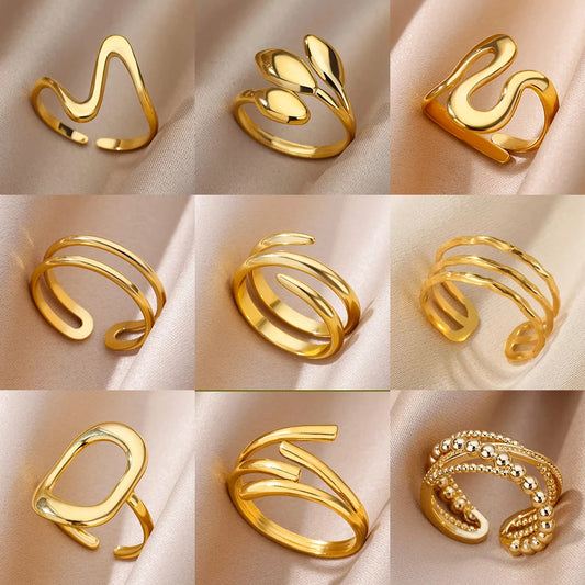 Stainless Steel Geometric Open Ring