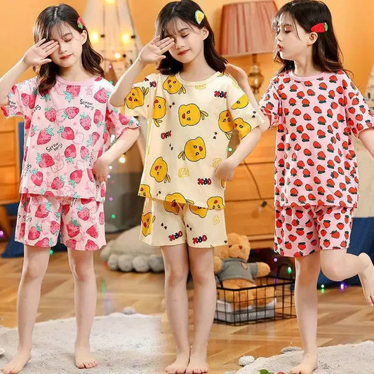 New Teens Baby Girl Cotton Pajamas Sets