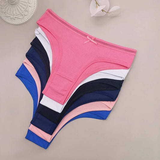 5 PCS Pantie Sexy Lace Cotton Briefs Lingerie