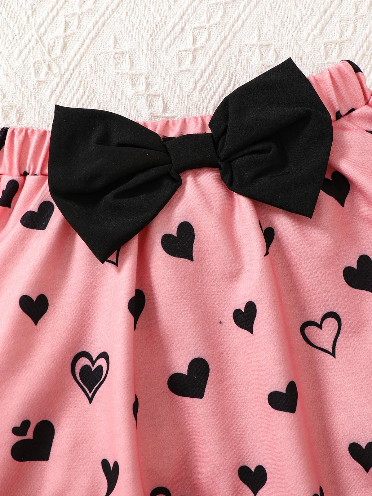 Autumn Sweet Cute Cartoon Cat Print Heart Pattern 4-7 Years Set