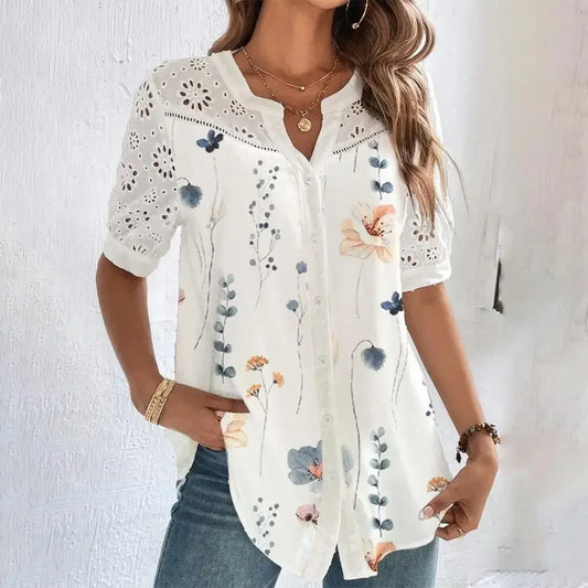 Temperament Casual Lace Loose Shirt Blouse