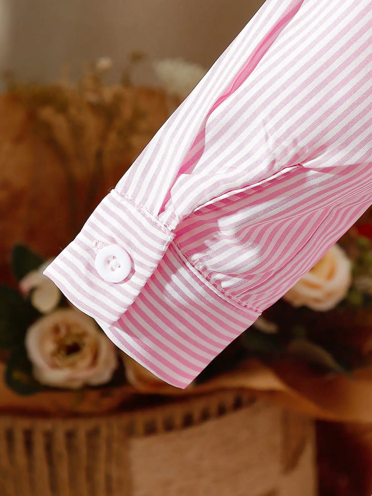 Baby girl embroidered vest and striped long-sleeved shirt dress