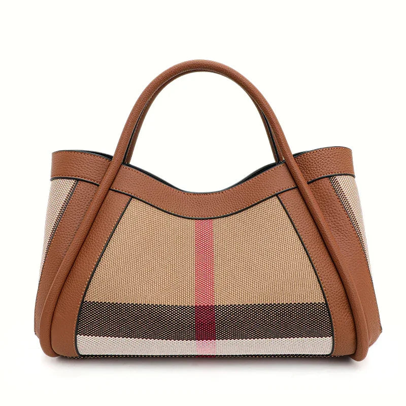 Canvas genuine leather bag