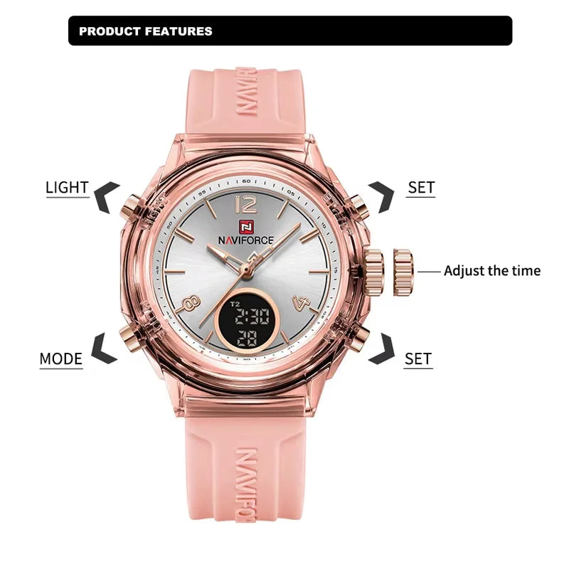 Casual Sports Quartz LCD Digital Display 50M Waterproof Wristwatch