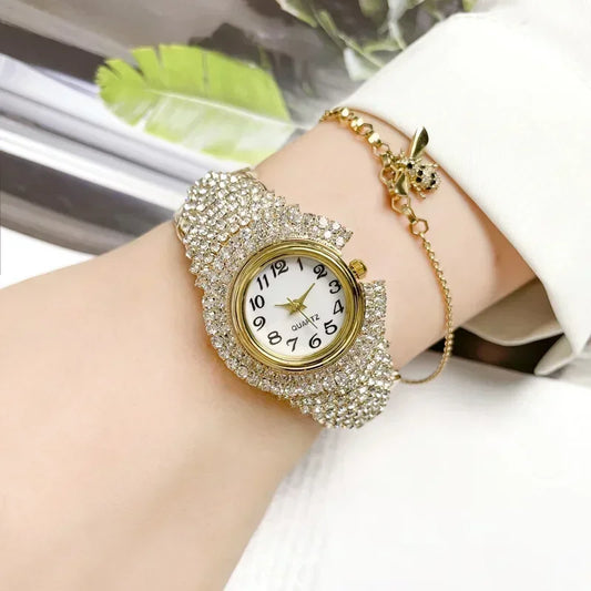 Gold Full Diamond Rhinestone Watches