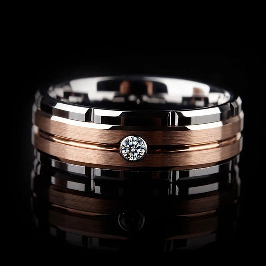 DANA 1pcs Rose Gold Zircon Stones Ring