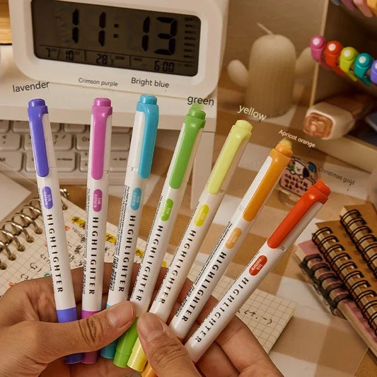 5 Colors/box Double Headed Highlighter Pen Set