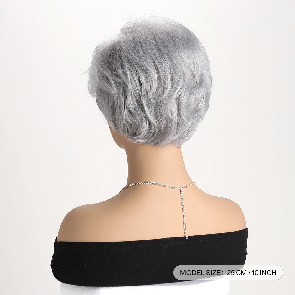 Short Natural Wigs with Bangs Soft Hair Wig