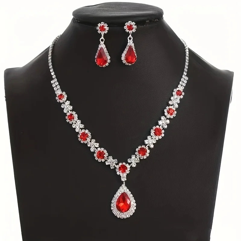 Claw Chain Geometric Droplet Necklace Set
