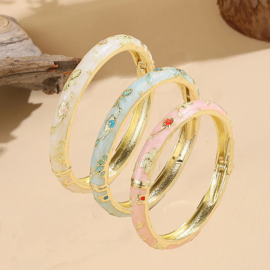 3 Pcs small Flower enamel bracelet