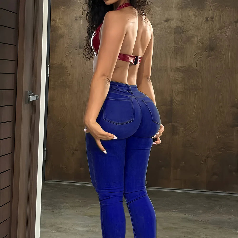 Butt Lifting Slim Fit Denim High Waist Ultra Thin Street Style Sexy Jeans