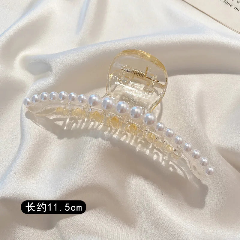 Simulated Pearl Hair Claws Hair Clips