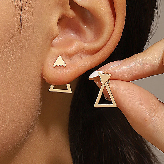DANA Geometric Square Triangles Stud Earrings