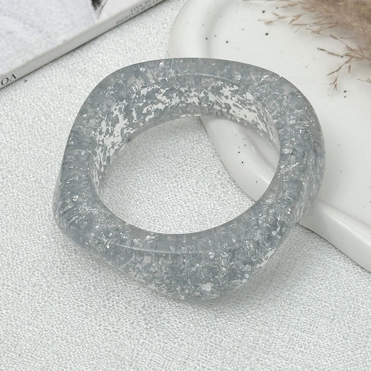 Irregular Acrylic Resin Wide Metal Geometric Bracelet