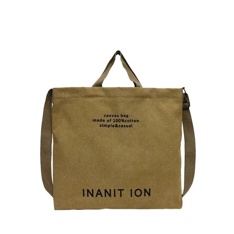 Japanese canvas washed thickened handbags large-capacity bags