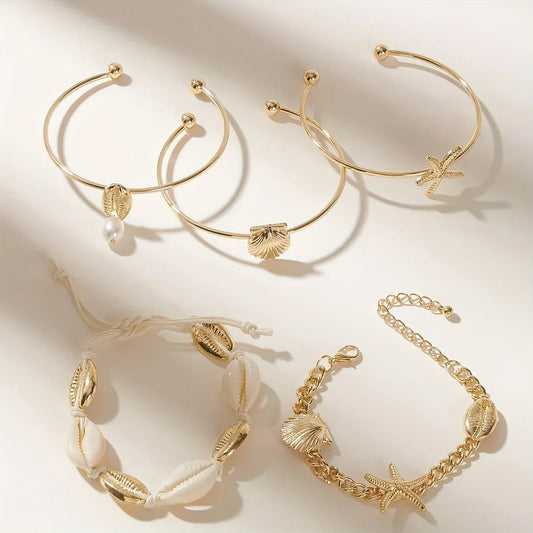 Starfish Shell Pendant Bracelet