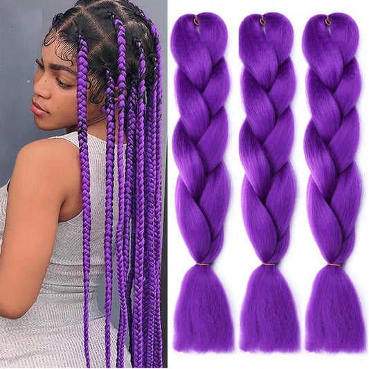 Braiding Hair Pre-stretched Purple Hair Extensions