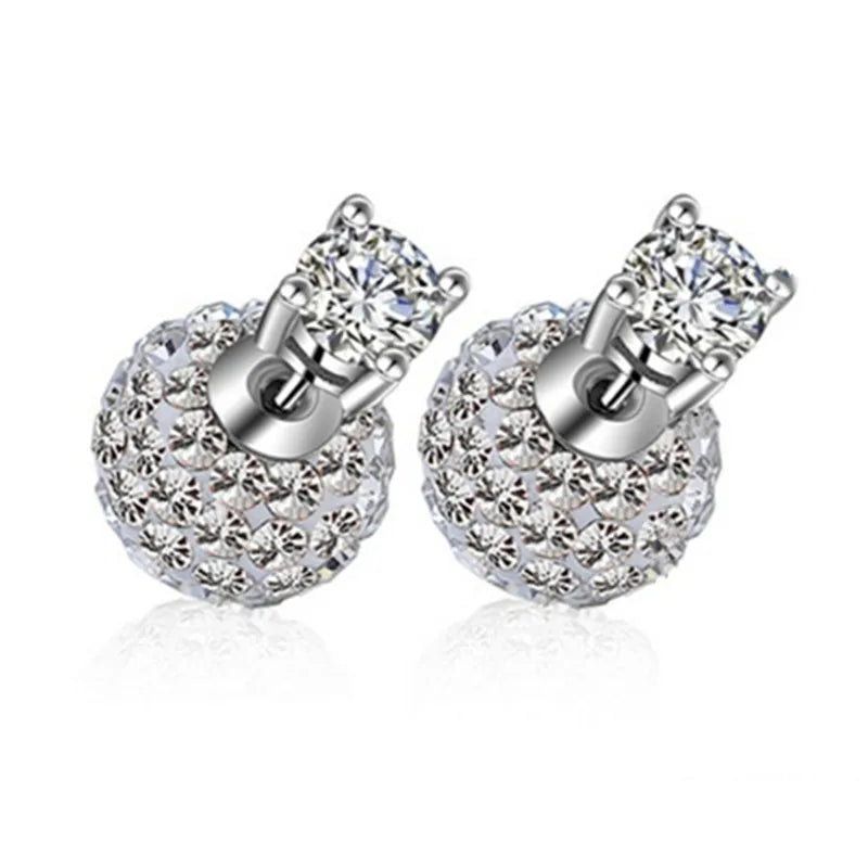925 sterling silver zirconia stud earrings