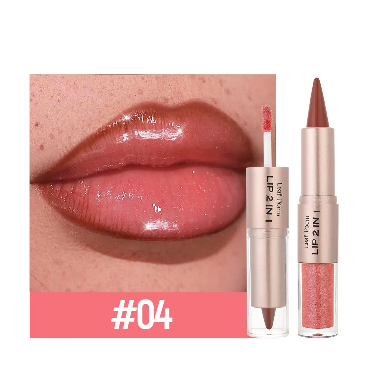 Brown Mirror Glass Lip Gloss Matte Lip Liner Waterproof
