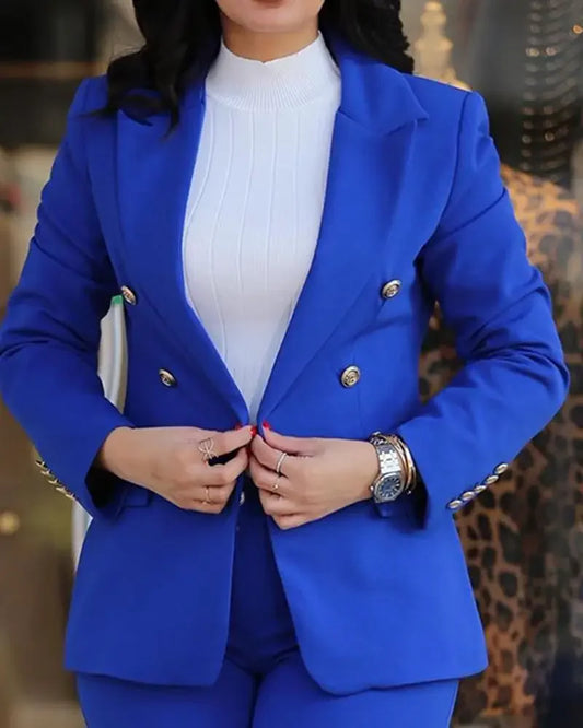 Slim Fit Business Double Breasted Outfit Set