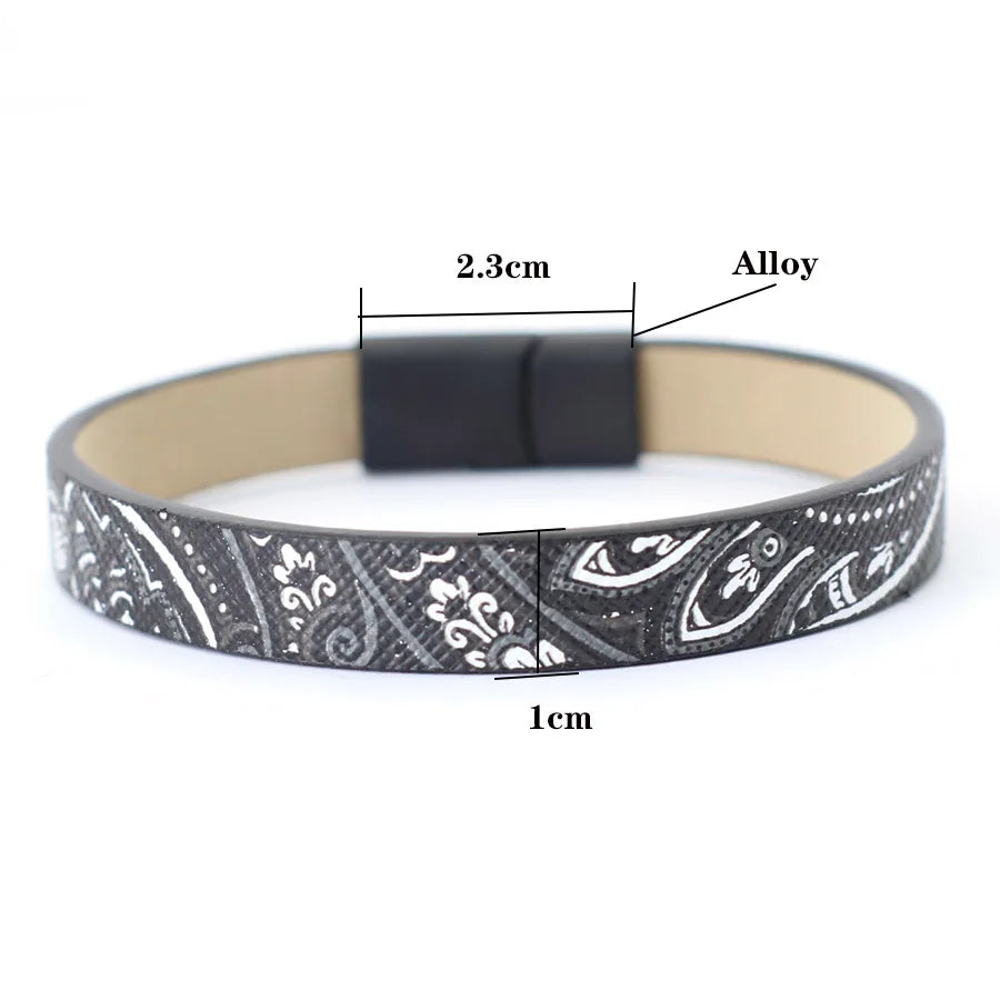 Premium PU Leather 3 Colors Printing Bangles Bracelet