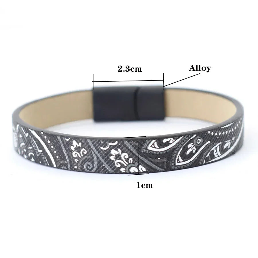 Premium PU Leather 3 Colors Printing Bangles Bracelet