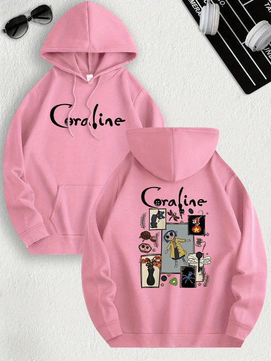Coraline Inspired Casual Hoodie Pullover