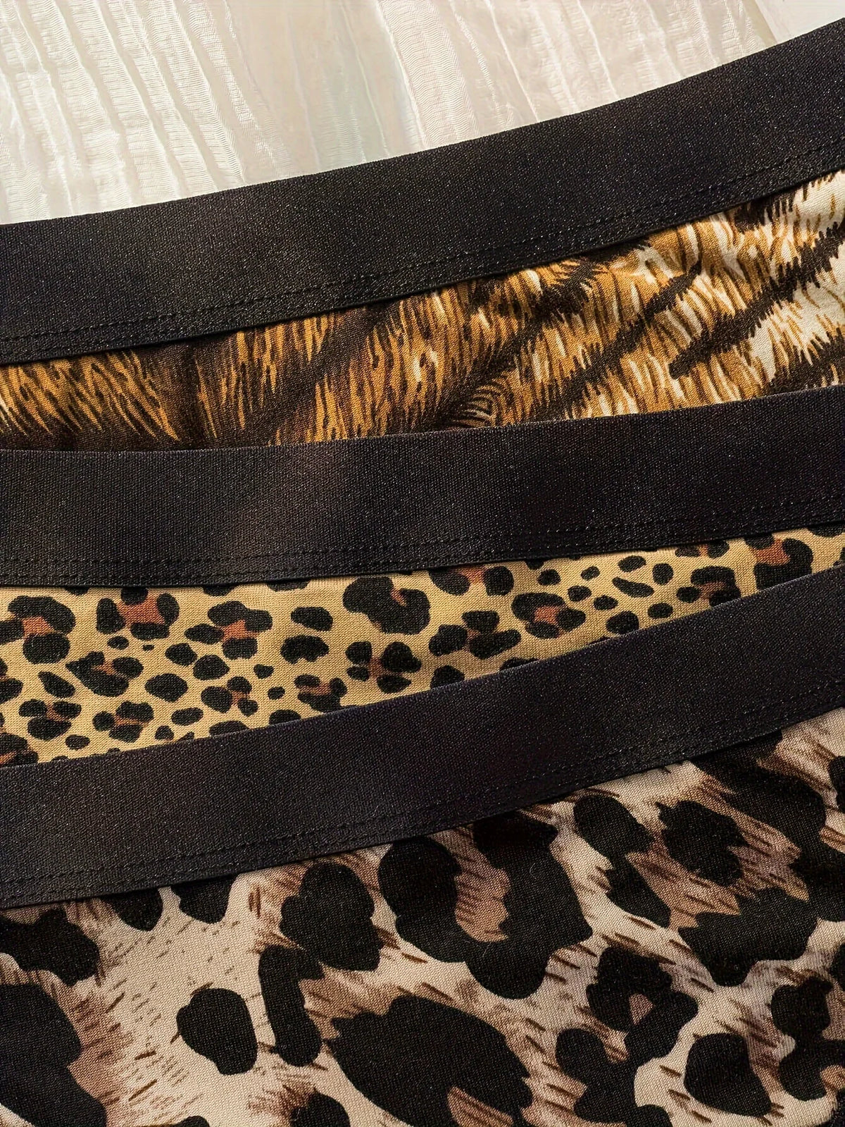 6-piece leopard print zebra print tiger print cotton inner lining G-String