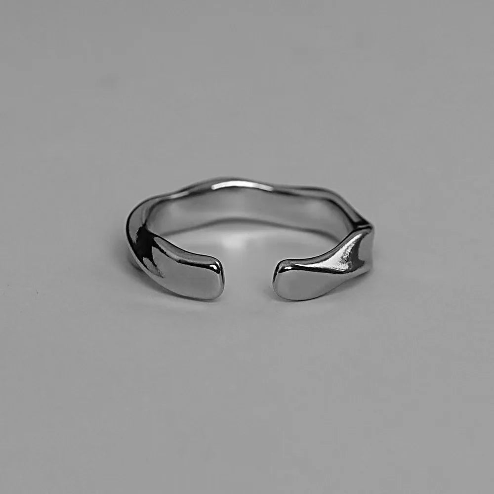 DANA Wave Ring Silver Alloy Open Ring