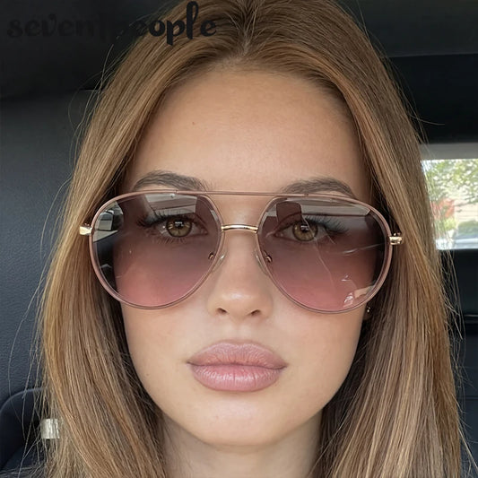 Oversized Pilot Big Double Bridge Beach Sunglasses