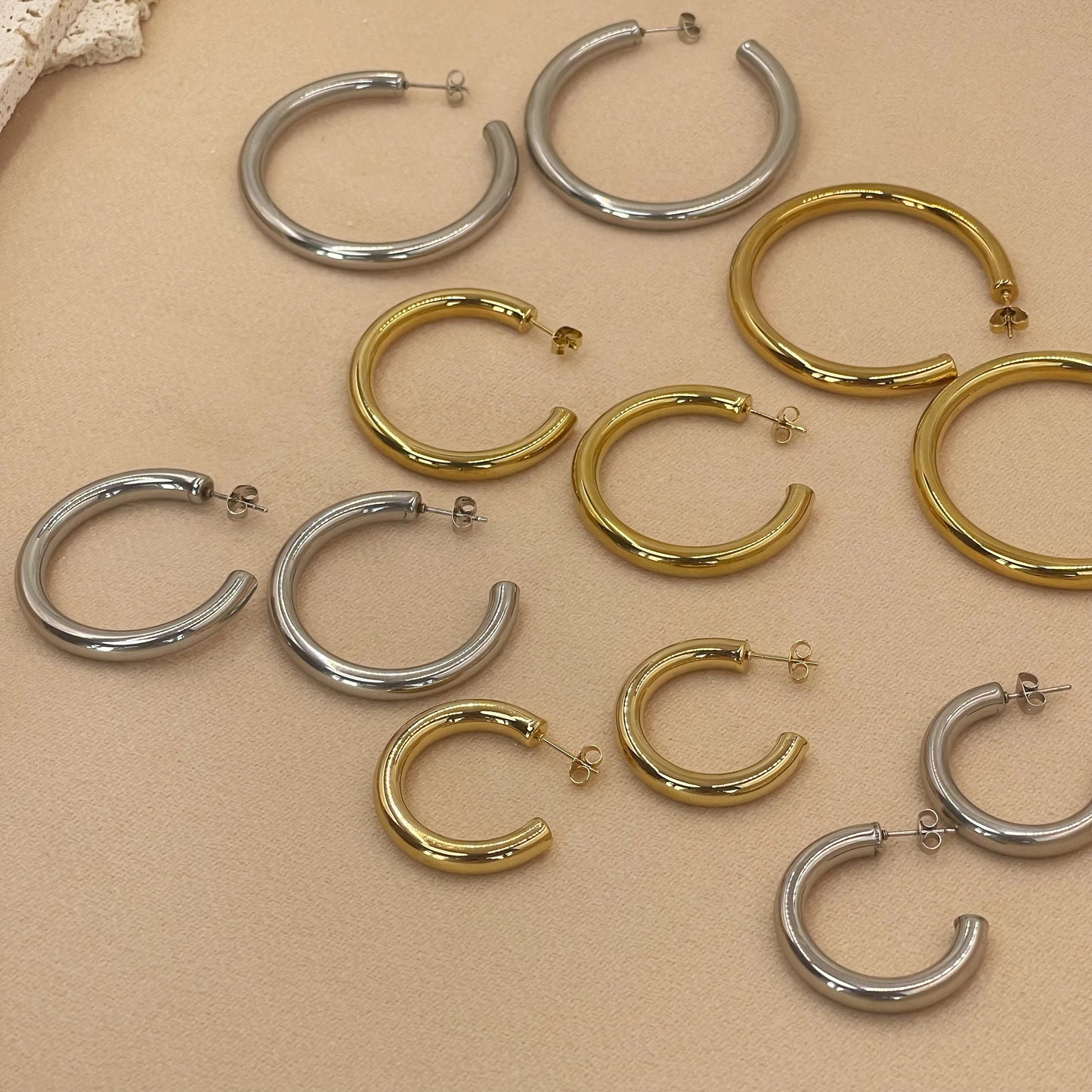 DANA Stainless Steel Buckle Big Earrings