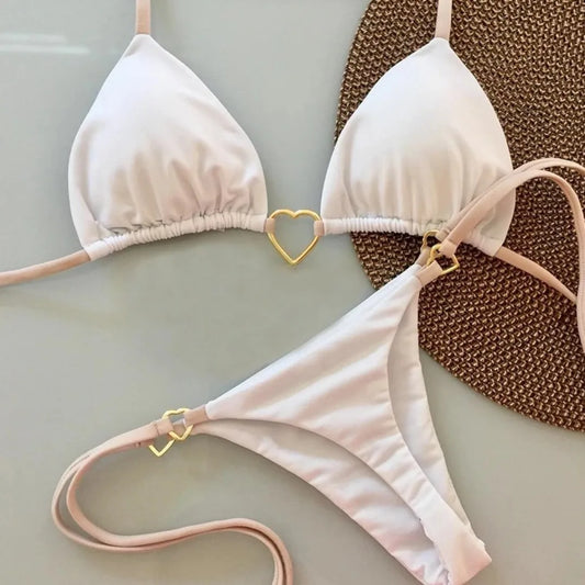 Low Waist Lace-up Swimsuit Bikini Set